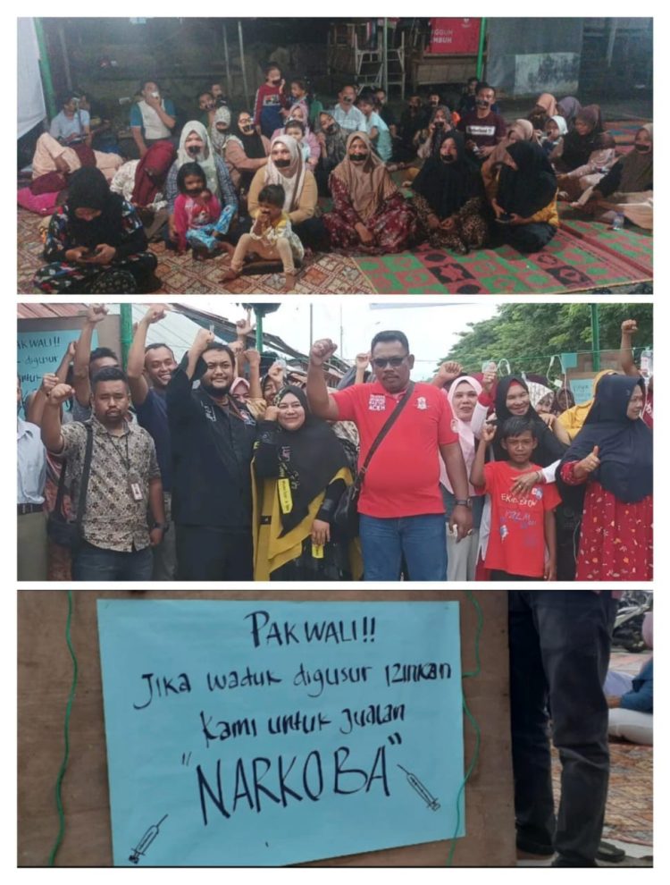 Aksi protes dilakukan buntut surat pengusuran pemerintah Kota Lhokseumawe tertangal 15 November 2022