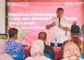 Almuniza saat membuka kegiatan Pelatihan Pembuatan Event dan Atraksi Desa Wisata di Gampong Lubok Sukon dan Pelatihan Tata Kelola Homestay di Gampong Nusa, Kabupaten Aceh Besar