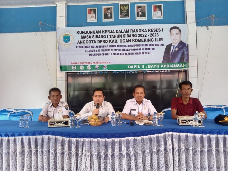Bayu Apriansyah, S.H Anggota DPRD Kabupaten Ogan Komering Ilir (OKI) kembali ke daerah pemilihannya untuk Melaksanakan Reses Masa Sidang I Tahap I Tahun 2022 - 2023