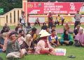 Masyarakat Petani sukarame, kecamatan kualuh hulu, Kabupaten Labuhanbatu Utara berunjuk rasa di depan Mapolres Labuhanbatu