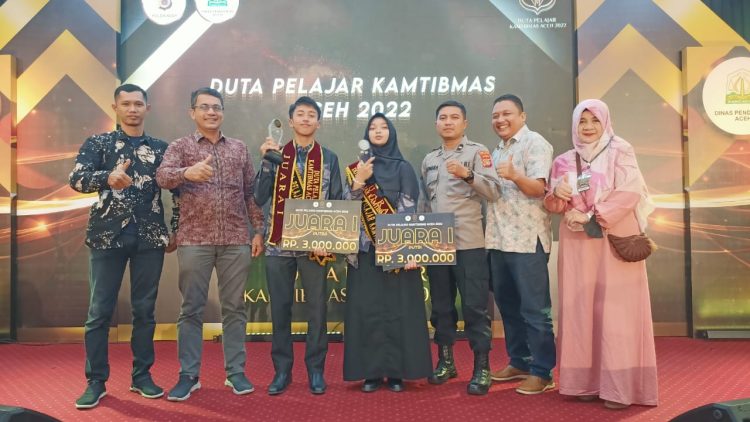 Pelajar binaan Sat Binmas Polres Lhokseumawe Raih Juara I sebagai Pelajar Duta Kamtibmas tahun 2022