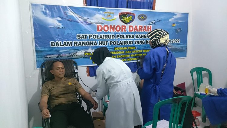 Satpolair Polres Bangka Barat Mengadakan Acara Baksos Donor Darah