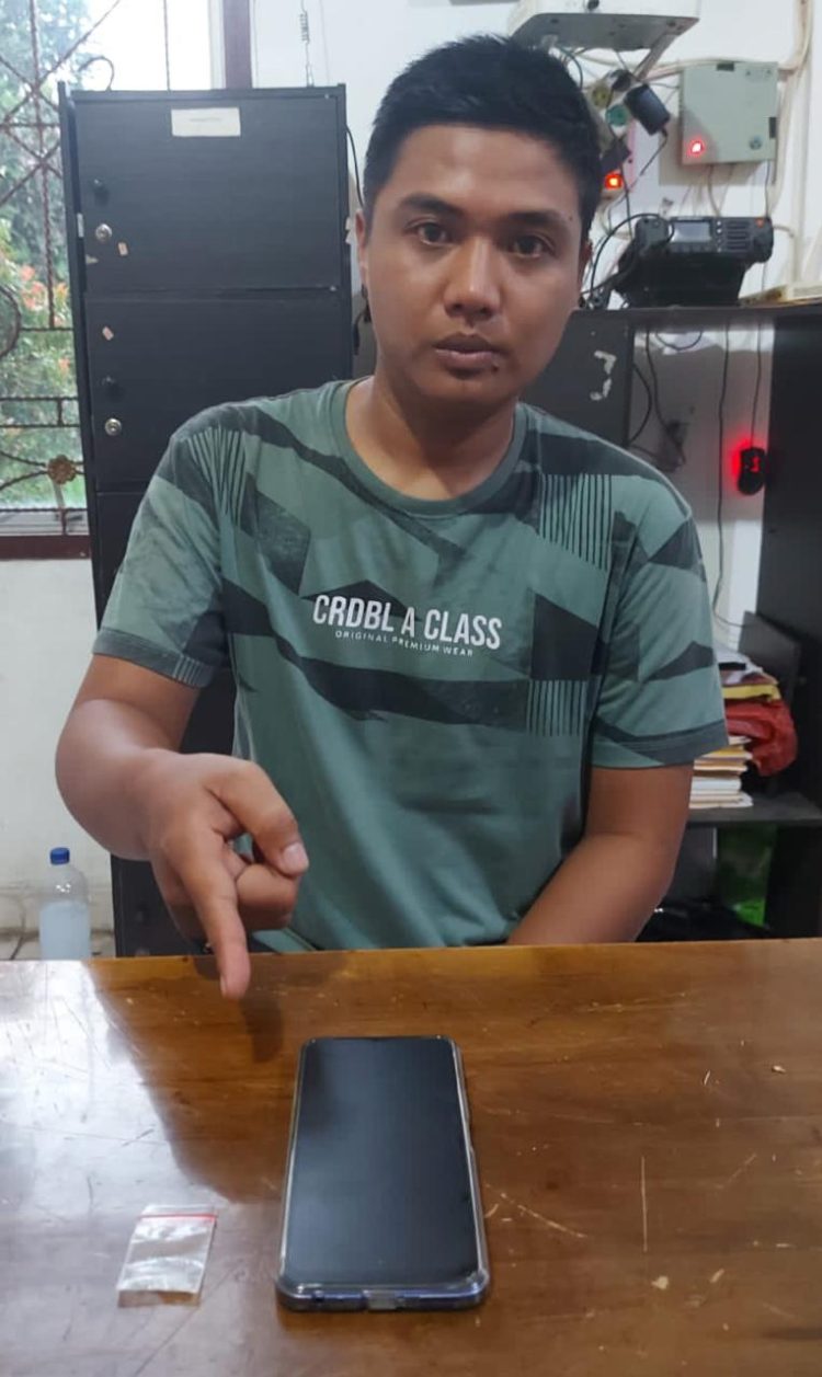 AP (30) pelaku tindak pidana narkotika warga Desa Indasari, Kelurahan Sinaksak, Kecamatan Tapian Dolok, Kabupaten Simalungun