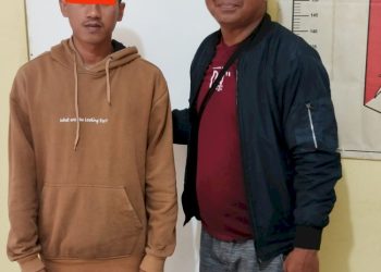 Salah satu Tersangka penganiayaan kakek kakek dengan inisial WM, yang biasa dipanggil Wandri, laki-laki berumur 27 tahun oleh anggota Polsek Oebobo