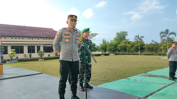 Jajaran TNI-Polri kembali melaksanakan kegiatan apel bersama di Polres Bangka Barat