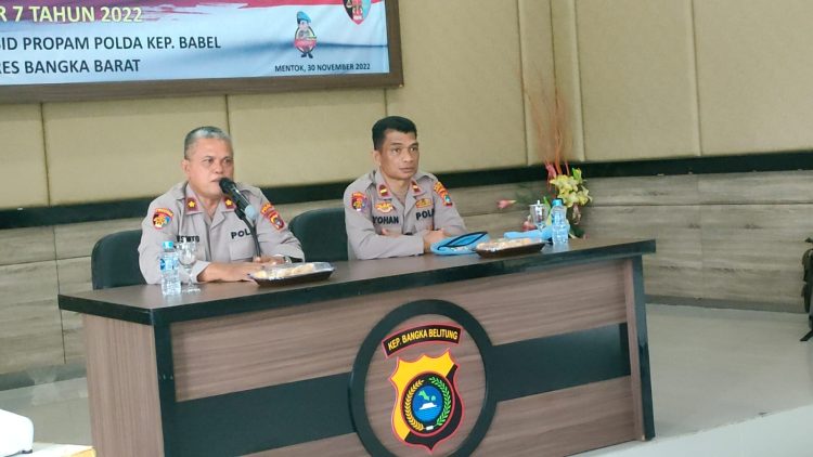 Kegiatan Pembinaan Etika Profesi Polri dan Sosialisasi Perpol No. 7 tahun 2022 oleh Subbid Wabprof Propam Polda Kep. Bangka Belitung