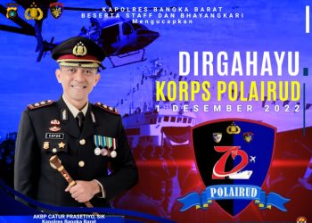 Kapolres Bangka Barat AKBP Catur Prasetiyo SIK mengucapkan selamat HUT Korps Polairud Ke -72