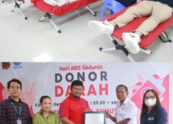 Telkom Witel Sumut menggandeng PMI Kota Pematang Siantar untuk mengadakan kegiatan donor darah untuk para karyawan dan mitra TelkomGrup dalam rangka memperingati Hari AIDS Sedunia