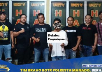 Tim Bravo ROTR (Resmob On The Road) Polresta Manado kembali mengamankan pelaku penganiayan yang terjadi di depan SPBU Malalayang 1 Barat