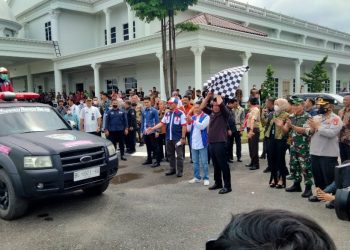 Keberangkatan Tim Unit Rekasi Cepat (URC) Asosiasi Driver Online (ADO) Sumsel ke Kabupaten Cianjur Provinsi Jawa Barat