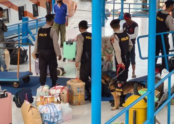 Direktorat Samapta Polda Sumatera Selatan (Sumsel) rutin menggelar Program Pengamanan dan pelacakan di pelabuhan Boom Baru Palembang