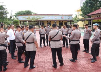 Analisa Evaluasi (Anev) seluruh Pejabat Utama (PJU) Polres Simalungun di ruangan terbuka, Lapangan Apel Mako Polres Simalungun