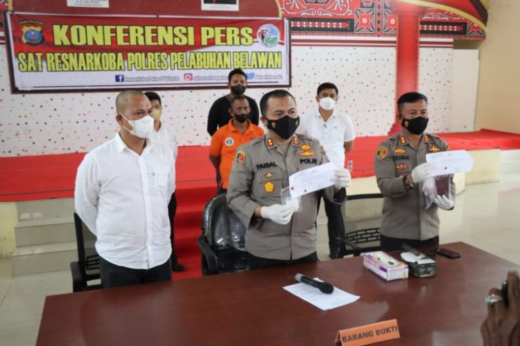 Konferensi Pers Polres Belawan (foto : Polres Belawan)
