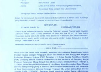 Ishak mengkuasakan penanganan kasus tersebut ke pihak YARA bedasarkan surat kuasa khusus No: 24/K-S/H/XII/2022