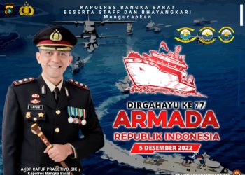 Kapolres Bangka Barat Berikan Ucapan Dirgahayu Armada Republik Indonesia Melalui media sosial