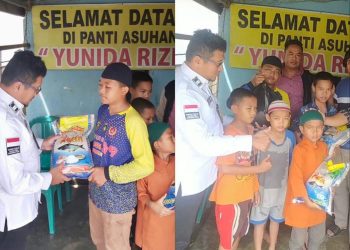 Direktorat Reserse Narkoba Polda Sumsel melaksanakan Anjangsana dan Tali Asih kepada saudara, anak dan adik adik Yatim Piatu di Panti Asuhan Yunida Rizki di kecamatan Jakabaring Kota Palembang