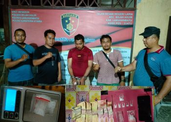 Personil Team Khusus Anti Bandit (Tekab) Unit Reskrim Polsek Bilah Hilir, Polres Labuhanbatu, meringkus seorang tersangka pengedar narkotika jenis sabu-sabu