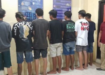 7 pelaku berinisial RS(23), RS (23), FL(18) dan NS (17), DP (17), JN (16), dan DM ( 17)