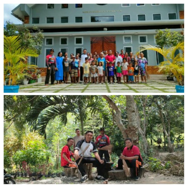 Kegiatan Bakti Sosial di Kapela Mgr. Gabriel J. W. Manek, SVD Dusun Beikoti, Desa Fatulotu, Kecamatan Lasiolat, Kabupaten Belu - NTT, dipimpin langsung oleh Kepala Kepolisian Sektor (Kapolsek) Lasiolat