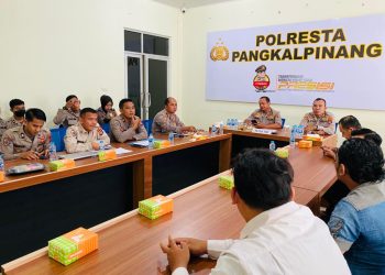 Itwasda Polda Kep. Bangka Belitung bersama Biro Rena Polda Kep. Bangka Belitung kunjungan kerja ke Polresta Pangkalpinang dalam rangka Pengawasan Zona Integritas Polresta Pangkalpinang dalam mempertahankan WBK untuk menuju WBBM
