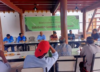 KTT PT BEL Rahmad Zahri dalam acara silaturrahmi dan koordinasi dengan stakeholder Gampong Ring Tambang