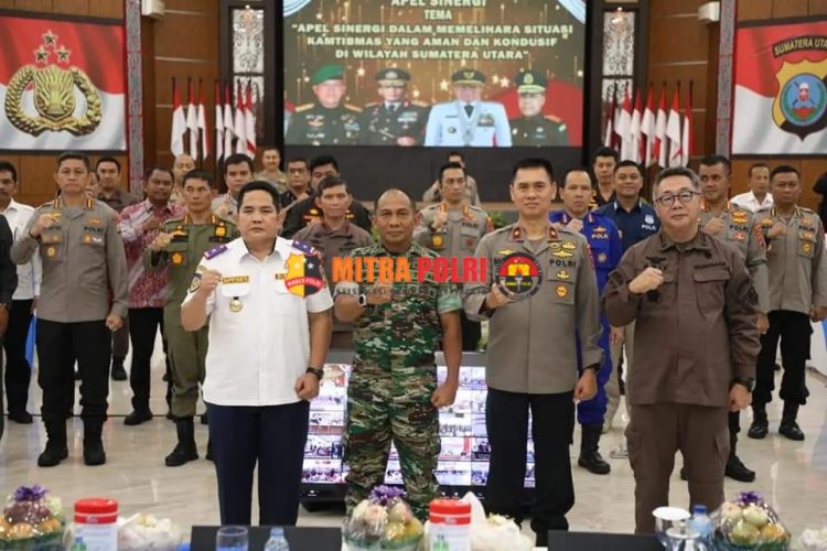 Polda Sumut Bersama Kodam I BB, Kejati Sumut dan Pemprov Sumut Menggelar Apel Sinergitas