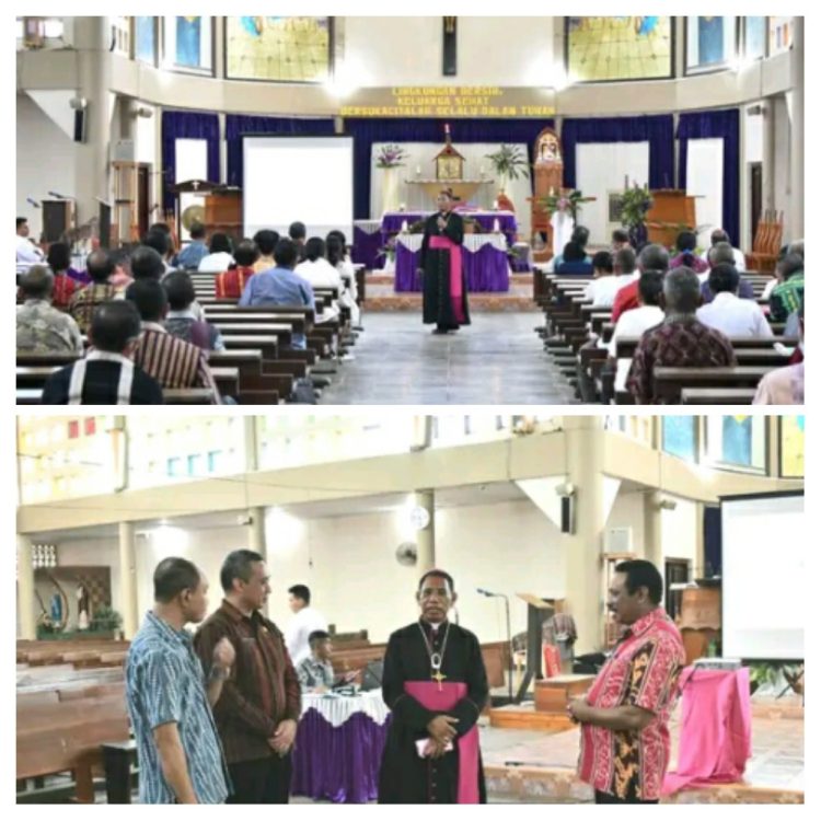 Wakil Bupati Belu - Dr. Drs. Aloysius Haleserens, MM didampingi Sekretaris Daerah Kabupaten Belu - Johanes Andes Prihatin, SE., M.Si bersama ASN mengikuti Rekoleksi Kategorial Adventus 2022 se-Dekenat Belu Utara