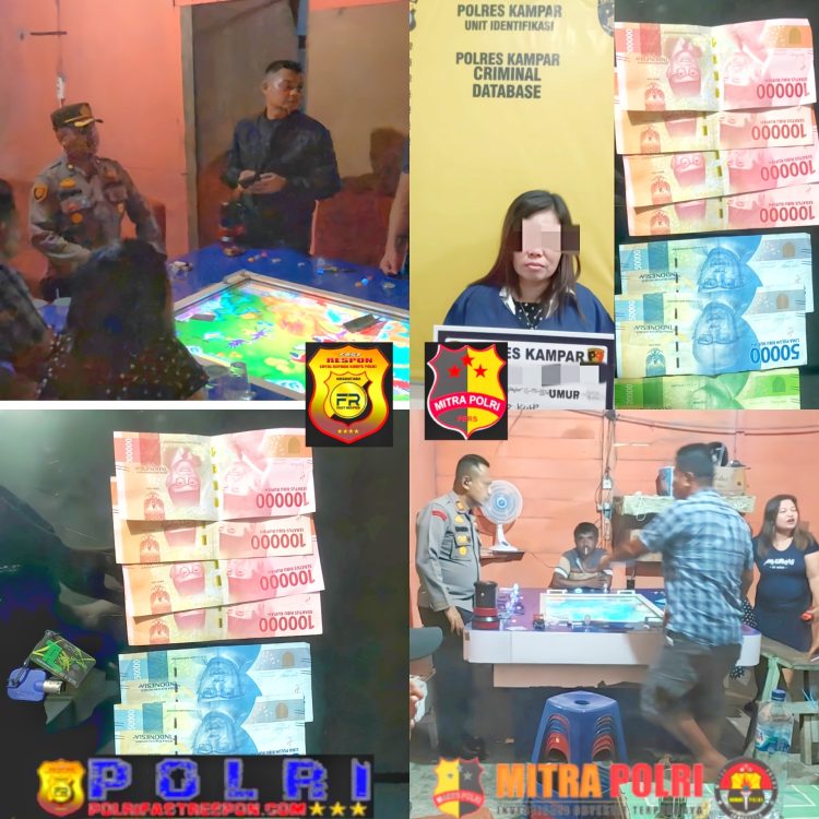 Tim opsnal operasi Pekat Polres Kampar gerebek tempat judi Gelper di salah satu kedai di simpang Membot Jalan Lintas Petapahan-Simpang Gelombang kecamatan Tapung Hilir