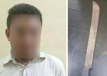Tim Resmob Polsek Maesa mengamankan terduga pelaku pengancaman dengan menggunakan senjata tajam jenis parang