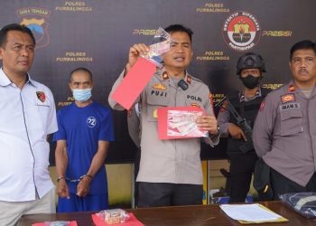 Polres Purbalingga mengamankan seorang pria berinisial SM (61) warga Desa Gambuhan, Kecamatan Pulosari pelaku penyebar uang palsu