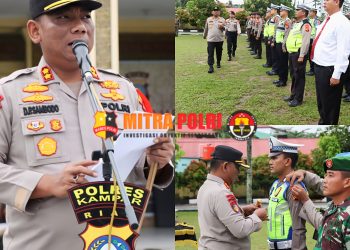 Apel Gelar Pasukan Operasi Lilin Lancang Kuning 2022 Polres Kampar, dalam rangka Pengamanan Perayaan Natal 2022 dan Tahun Baru 2023