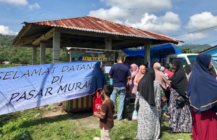 Dinas Perindustrian, Perdagangan, Koperasi, Usaha Kecil dan Menengah, kembali menggelar pasar murah di lima gampong di Kota Sabang