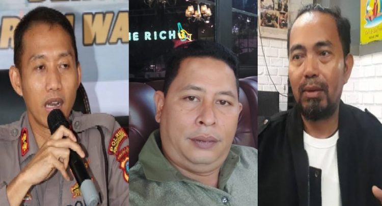 Kapolres Pematangsiantar AKBP Fernando (kiri) - Simon Nainggolan Pimpinan Umum Mitrapolri.com (tengah) - Ketum FRN Agus Flores (kanan)