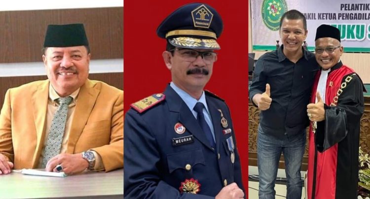 Teuku Syarafi, SH.MH yang dilantik pada Selasa (27/12/22) sebagai wakil ketua pada pengadilan Tipikor kelas 1 A Banda Aceh dan Dr. Teuku Raja Keumangan, SH,MH Selasa (27/12) malam dilantik sebagai wakil ketua DPRA sisa masa jabatan 2019-2024, Drs. Meurah Budiman, SH,MH yang kini menjabat sebagai Kepala Kantor Wilayah Kemenkumham Aceh