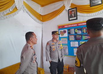 Wakapolres Bangka Barat KOMPOL Andri Eko Setiawan SIK beserta PJU Polres Bangka Barat melakukan pengecekan pos pengamanan (pos pam) Operasi Lilin Menumbing 2022