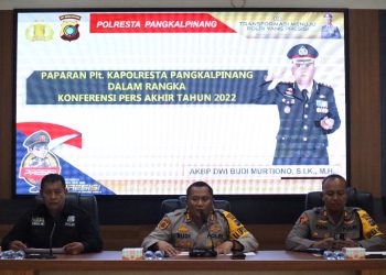 Polresta Pangkalpinang menggelar Konferensi Pers akhir tahun 2022