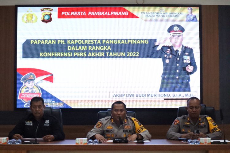 Polresta Pangkalpinang menggelar Konferensi Pers akhir tahun 2022