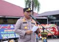 Upacara Laporan Kenaikan Pangkat Personel Polres Kampar Periode 1 januari 2023, yang dipimpin langsung Kapolres Kampar AKBP Didik Priyo Sambodo SIK