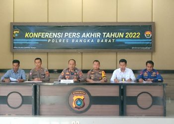 Polres Bangka Barat menggelar kegiatan Konferensi Pers Akhir Tahun 2022 pada kilas balik penanganan Kamtibmas selama Tahun 2022
