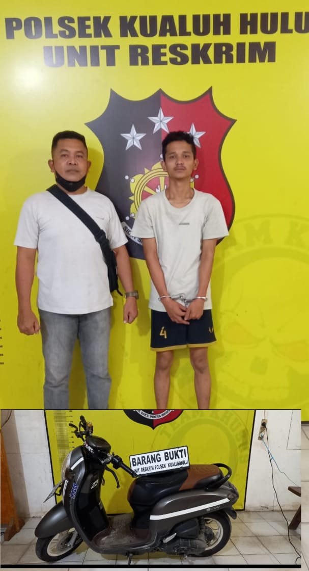 Satu orang tersangka pelaku pencurian pemberatan (curat) di depan RSUD Aek Kanopan, Sabtu (31/12/2022)
