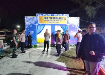 Kapolres Aceh Barat AKBP Pandji Santoso, S.I.K, M.Si melakukan Pengecekan Pos Pengamanan Operasi Lilin Seulawah yang berada di Batu Putih Gampong Ujung Kalak, Kecamatan Johan Pahlawan