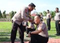 Kapolres Aceh Utara AKBP Riza Faisal S.I.K., M.M, memimpin Upacara Korp Raport Kenaikan Pangkat perwira dan Bintara Anggota Polri Polres Aceh Utara TMT 01 Januari 2023
