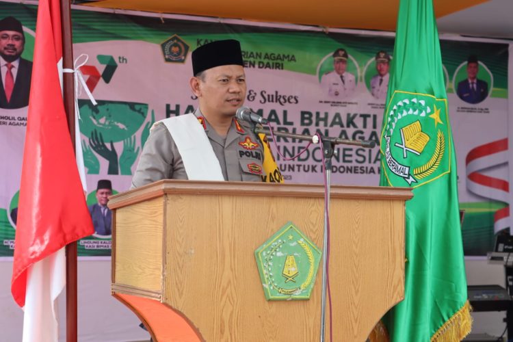 Kapolres Dairi AKBP Wahyudi Rahman, SH, S.I.K, MM Menghadiri undangan Kementerian Agama Kabupaten Dairi Dalam rangka Hari amal Bhakti yang ke-77 Kementerian Agama Republik Indonesia