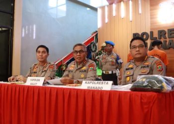 Unit reskrim Resmob On the Road Delta Polresta Manado mengamankan 2 orang pelaku tindak pidana pencurian dengan kekerasan (Curas)