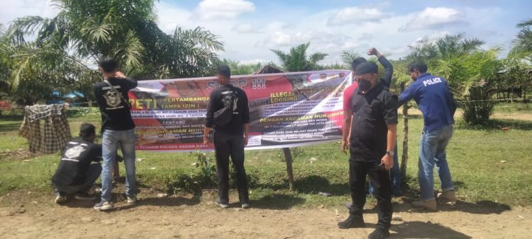 Polres Nagan Raya mewarning pelaku Pertambangan Emas Tanpa Izin (PETI) serta Ilegal Logging (Pembalakan Liar)