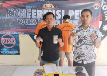 Kegiatan Konferensi Pers di pimpin oleh KBO Sat Resnarkoba Polres Bangka Barat Ipda Yuliadi