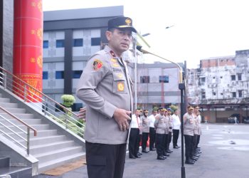 Wakapolda Sumsel Brigjen Pol M. Zulkarnain Pimpin Apel Pagi dilapangan Apel Mapolda Sumsel
