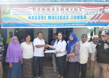 Berlian Sinaga, SE di dampingi oleh istri, keluarga besar dan ratusan pendukung telah resmi mendapatkan diri sebagai bakal calon Pangulu Nagori Maligas Tonga