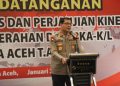 Kapolda Aceh Irjen Ahmad Haydar membuka acara penandatanganan pakta integritas dan perjanjian kerja para Kasatker