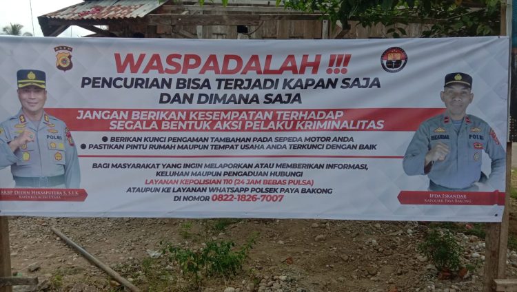 Polsek Paya Bakong Himbau Warga untuk Meningkatkan Kewaspadaan
